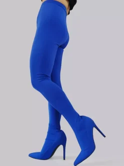 Talon Aiguille Cuissardes Pantalon Bottes Tissu Élastique Femme Sexy