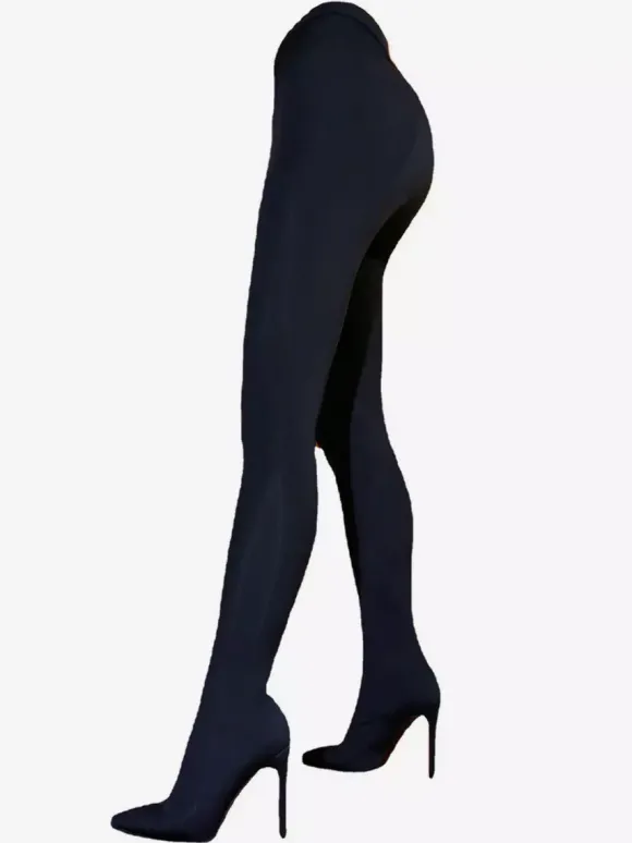 Talon Aiguille Cuissardes Pantalon Bottes Tissu Élastique Femme Sexy