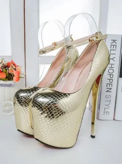 Talon haut sexy femme Chaussures de club boucle réglable