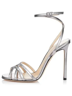 Talon Haut Sandales Argent Orteil Ouvert Lanière À Cheville Chaussures De Sandales Sandales Femmes 2026 De Robe