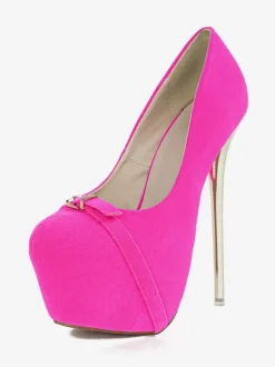 Talons hauts sexy pour femmes détails en métal talon aiguille escarpins supérieurs en micro-daim