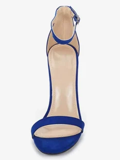 Talons à bride cheville pour femmes Sandales de bal en daim Sandales de retour à la maison à talons