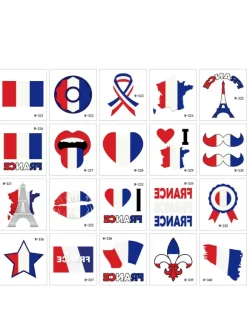 Tatouage Drapeau France Accessoires Homme Chic Polyester Drapeau Bleu