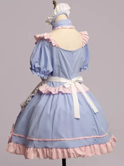 Tenue de soubrette rose Lolita ensemble de robe de princesse uniforme doux costumes de cosplay