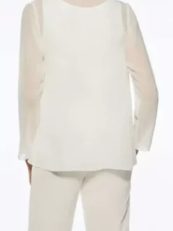 Tenue de mère de mariée Tenue de mariage d'invitée blanche en chiffon 3 pièces