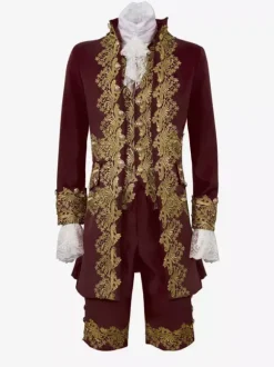 Tenue rétro vintage médiévale Renaissance manteau et pantalon style prince gentleman brodé déguisement homme carnaval royal mascarade carnaval de Venise