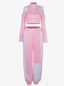 Tenues de danse jazz 2 pièces roses pour femmes costumes hip-hop