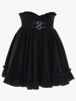 Tenues Steampunk Lolita bleu ciel clair volants à lacets manches longues jupe chemisier