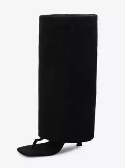 Tongs en daim pour femme sandales à talons hauts
