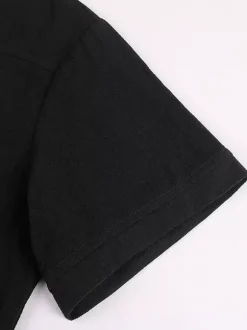 Top Noir Vintage Haut Rétro À Lacets Manches Courtes Polyester Fibre Chemise Rétro Costumes Pour Homme