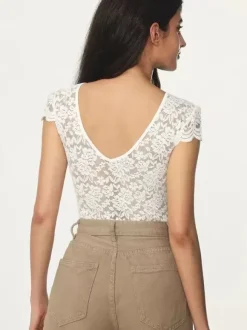 Tops En Dentelle Blanche Pour Femme