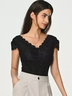 Tops En Dentelle Blanche Pour Femme