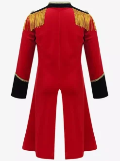 Top Veste Vintage Rouge Rétro À Franges Manches Longues Costumes Hommes Déguisement Bourgogne