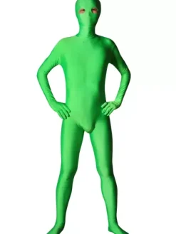 Toussaint Cosplay Costume vert de zentai unisexe d'艙il ouvert en lycra Déguisements Halloween