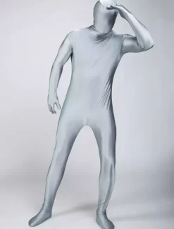 Toussaint Cosplay Costume de zentai gris unicolore en lycra spandex Déguisements Halloween
