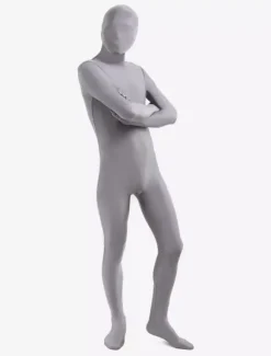 Toussaint Cosplay Costume de zentai gris unicolore en lycra spandex Déguisements Halloween
