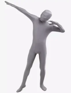 Toussaint Cosplay Costume de zentai gris unicolore en lycra spandex Déguisements Halloween