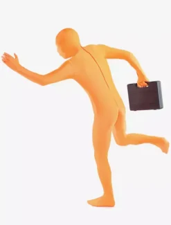 Toussaint Cosplay Costume de zentaï orange unicolore enveloppé Déguisements Halloween