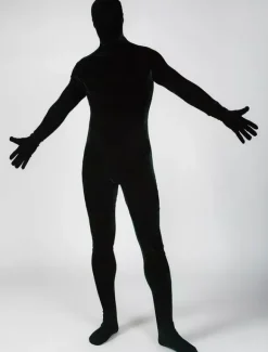 Toussaint Cosplay Costume de zentai vert foncé en velours unicolore Déguisements Halloween