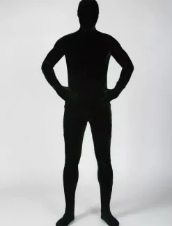 Toussaint Cosplay Costume de zentai vert foncé en velours unicolore Déguisements Halloween