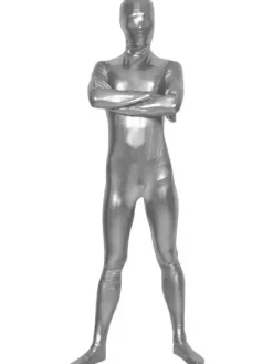 Toussaint Cosplay Costume de zentai unisexe d'argent en lycra Halloween