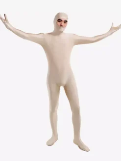Toussaint Cosplay Costume de zentaï Face ouverte unisexe en lycra spandex écru blanc Halloween