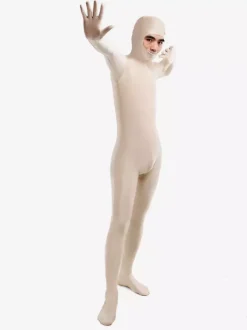 Toussaint Cosplay Costume de zentaï Face ouverte unisexe en lycra spandex écru blanc Halloween