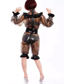 Toussaint Cosplay Costume latex femme travail unique avec dentelle Déguisements Halloween