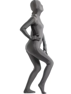 Toussaint Cosplay Costume Zentaï en lycra spandex gris foncé Déguisements Halloween