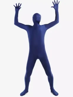 Toussaint Cosplay Costume de zentaï bleu marine foncé enveloppé Déguisements Halloween