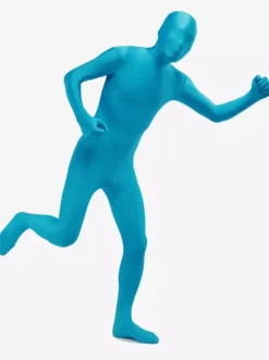 Toussaint Cosplay Costume de zentai beau bleu ciel clair enveloppé Déguisements Halloween