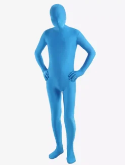 Toussaint Cosplay Costume de zentai bleu unicolore en lycra spandex Halloween