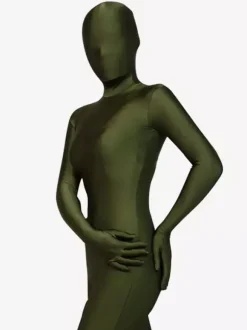 Toussaint Cosplay Costume de zentai en vert militaire en lycra fibre de élastique Déguisements Halloween