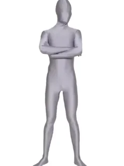 Toussaint Cosplay Costume de zentai unisexe gris d'argent en lycra Déguisements Halloween