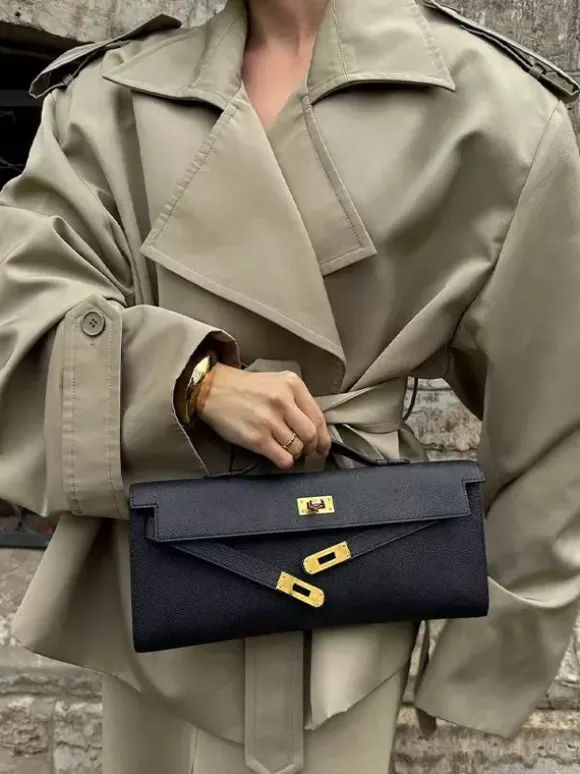Trench-coat court pour femme - Coupe-vent court kaki chic à ceinture croisée - Vêtements d'extérieur décontractés pour le printemps et le bureau 2026