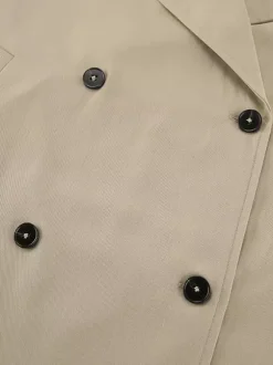 Trench-coat croisé pour femme - Coupe-vent court classique à revers et ceinture - Style streetwear décontracté et oversize printemps 2026