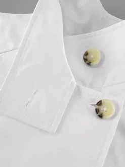 Trench-coat femme en mélange de coton - Coupe oversize minimaliste à double boutonnage et manches larges - Collection printemps-été 2026