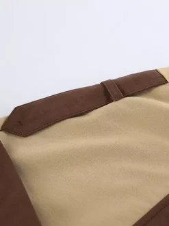 Trench-coat long Barn Color Block pour femme - Coupe longue utilitaire à cordon de serrage - Style safari idéal pour le printemps 2026