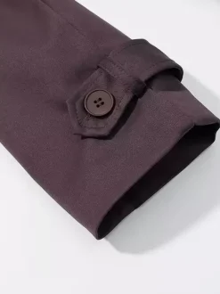 Trench-coat oversize pour femme - Coupe-vent maxi croisé chic marron chocolat - Idéal pour les soirées de printemps 2026