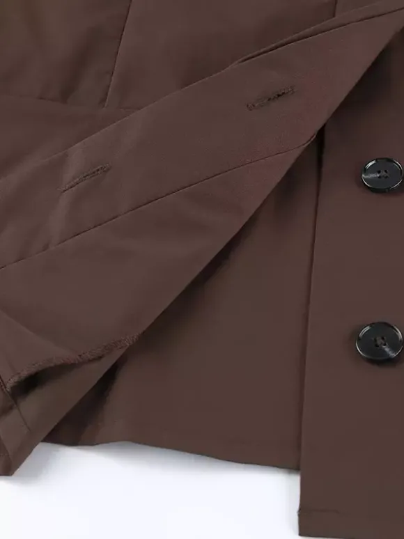 Trench-coat ceinturé pour femme - Col montant chic épaulettes coupe ajustée et péplum - Collection streetwear printemps 2026 au luxe discret