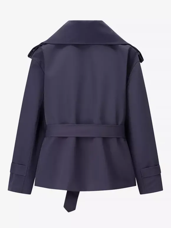 Trench-coat court pour femme - Veste coupe-vent élégante et cintrée avec ceinture - Vêtement d'extérieur idéal pour le printemps du bureau au restaurant - Collection printemps 2026