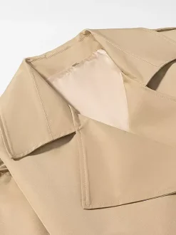Trench-coat court pour femme - Veste coupe-vent élégante et cintrée avec ceinture - Vêtement d'extérieur idéal pour le printemps du bureau au restaurant - Collection printemps 2026