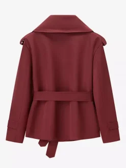 Trench-coat court pour femme - Veste coupe-vent élégante et cintrée avec ceinture - Vêtement d'extérieur idéal pour le printemps du bureau au restaurant - Collection printemps 2026
