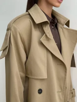 Trench-coat croisé pour femme - Manteau long classique ceinturé - Vêtement d'extérieur chic et printanier pour le bureau et le dîner (collection printemps 2026)