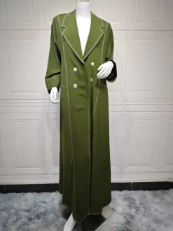 Trench Coat Pour Femme Boutons Pratiques Col Rabattu Manches Longues Polyester Bouton Devant