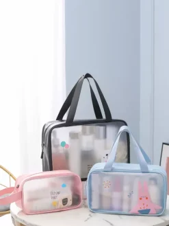 Trousse de toilette transparente en trois pièces trousse de toilette portable et étanche pour femmes