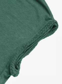 T-shirt à épaules tombantes en vert pour femme - Haut d'été 2026