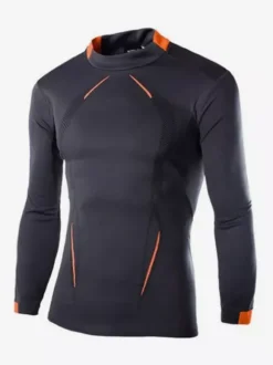 T-shirt de sport respirant à manches longues pour homme idéal pour l'entraînement d'été et le fitness. Séchage rapide.
