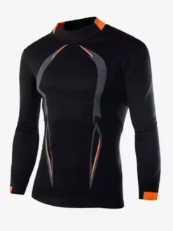 T-shirt de sport respirant à manches longues pour homme idéal pour l'entraînement d'été et le fitness. Séchage rapide.