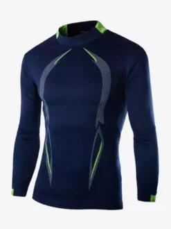T-shirt de sport respirant à manches longues pour homme idéal pour l'entraînement d'été et le fitness. Séchage rapide.